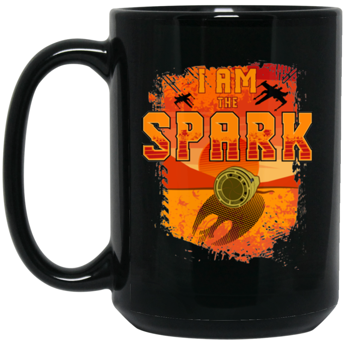 I am the Spark 15 oz. Black Mug