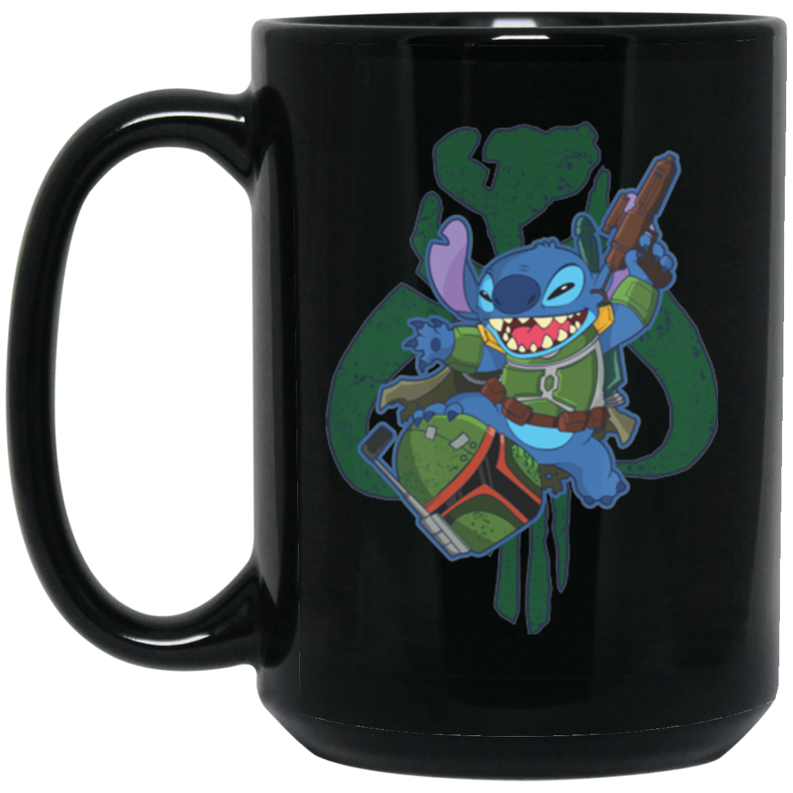 Mando Stitch 15 oz. Black Mug