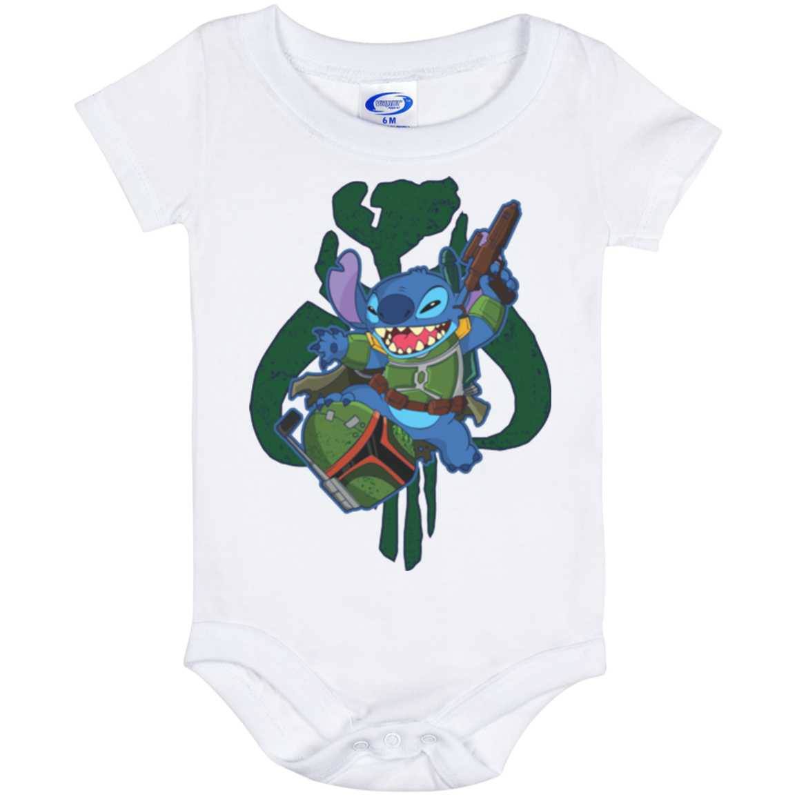 Mando Stitch Baby Onesie 6 Month