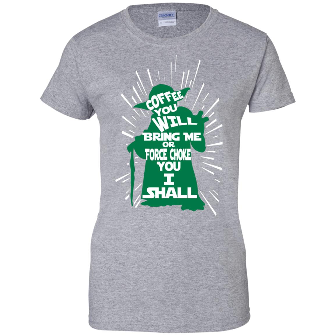 Ladies' Yoda Coffee 100% Cotton Graphic Tee