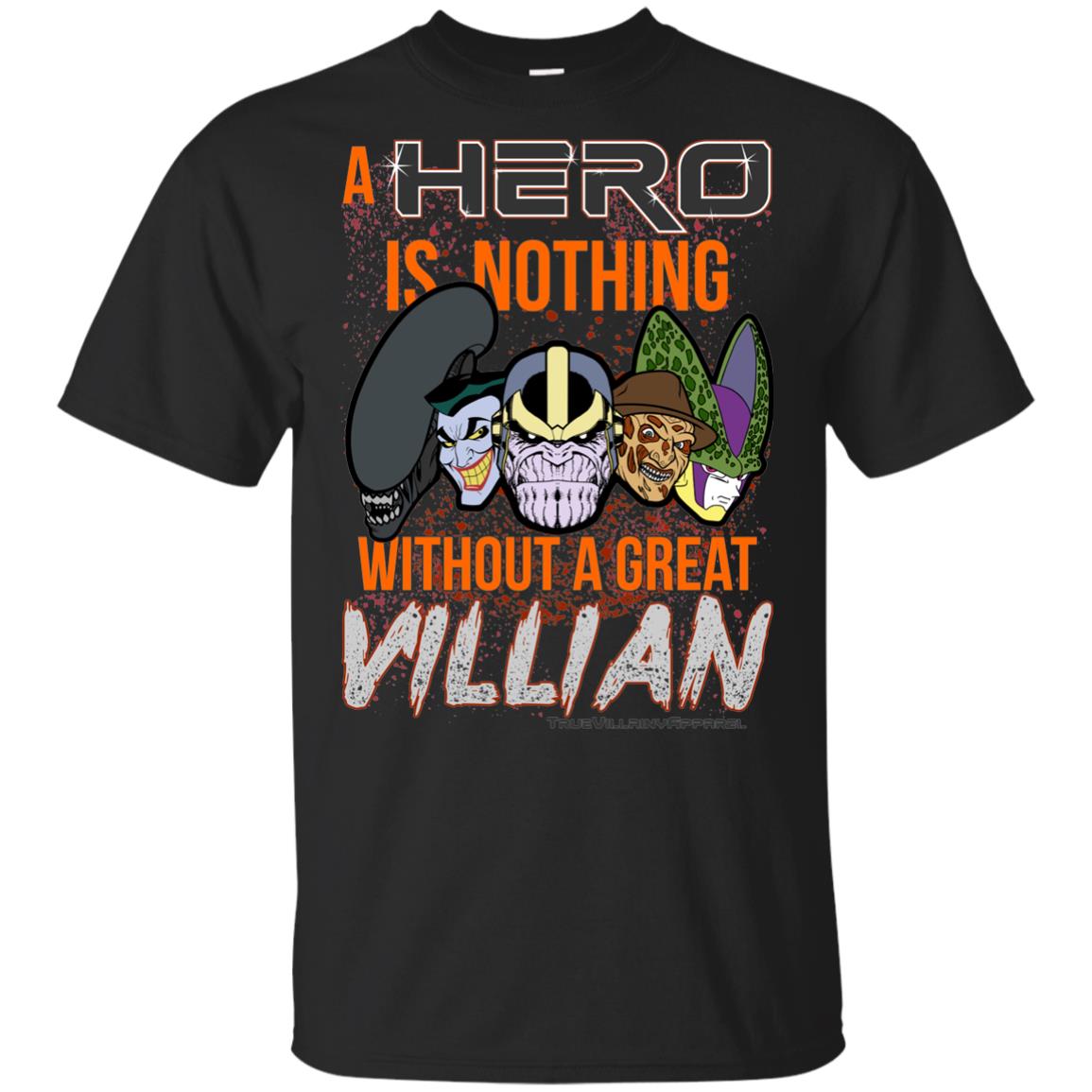 Youth A Hero Is Only...Villain_100% Cotton Graphic T-Shirt
