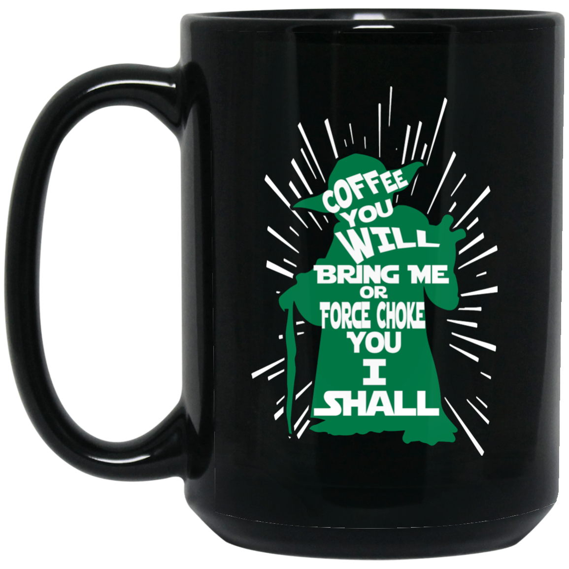 Yoda Force Choke 15 oz. Black Mug