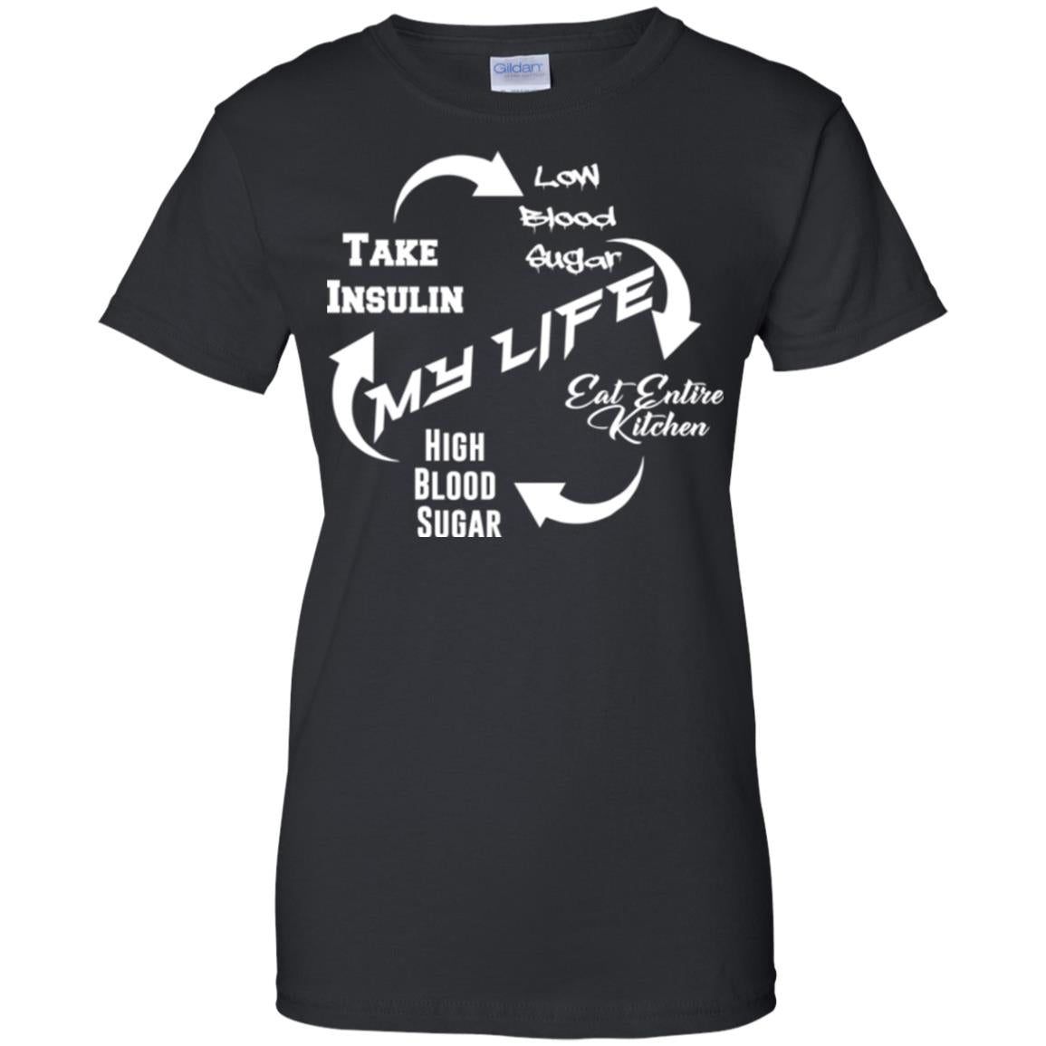 Ladies' Diabetic Life 100% Cotton Graphic-Tee