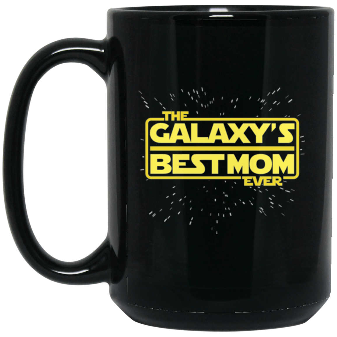 The Galaxy's Best Mom 15 oz. Black Mug
